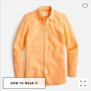 J.Crew Classic Fit Soft Gauze Shirt in Neon Mango